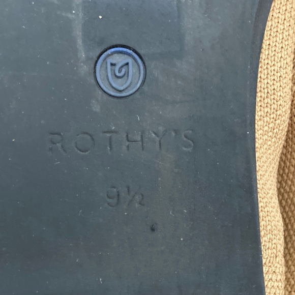 Rothy's Beige and Black Flats with Blue Trim Sz 9.5 - Picture 7 of 8